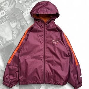 Vintage Puma Virginia Tech Hooded Zip Up Windbreaker